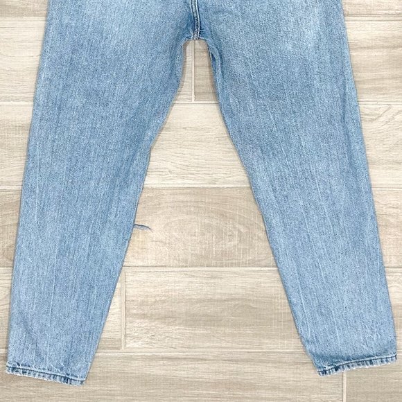 Zara High-Rise Rigid Distressed Denim Mom Jeans Light Wash Denim Women’s Size 6 - Picture 8 of 15